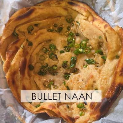 Bullet Naan topped with green chillies
